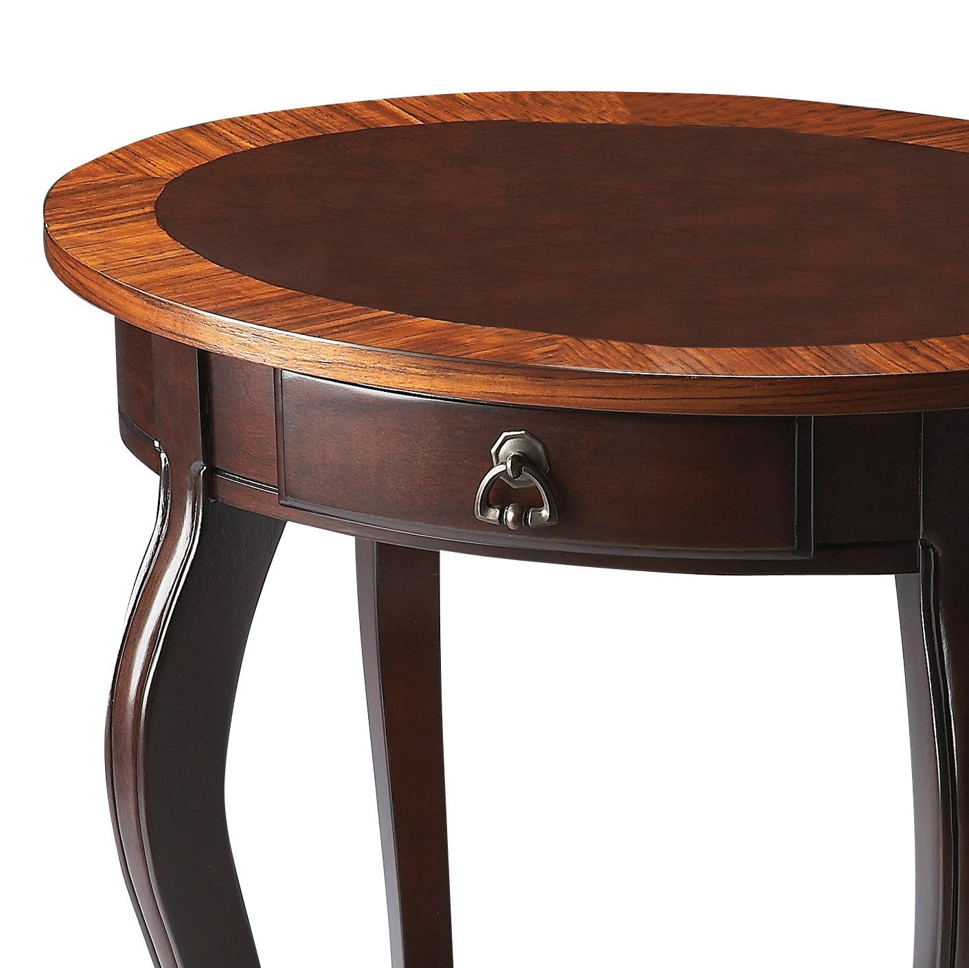 HomeRoots Nouveau Oval Accent Table in Cherry Finish