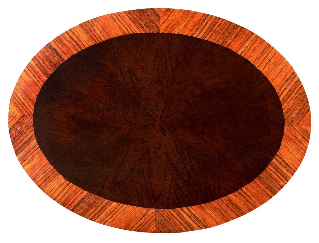 HomeRoots Nouveau Oval Accent Table in Cherry Finish