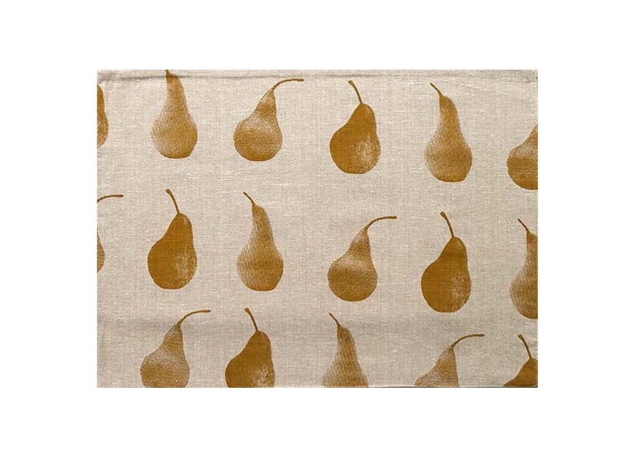 HomeRoots Ochre Pear Pattern Napkins in Set of 8