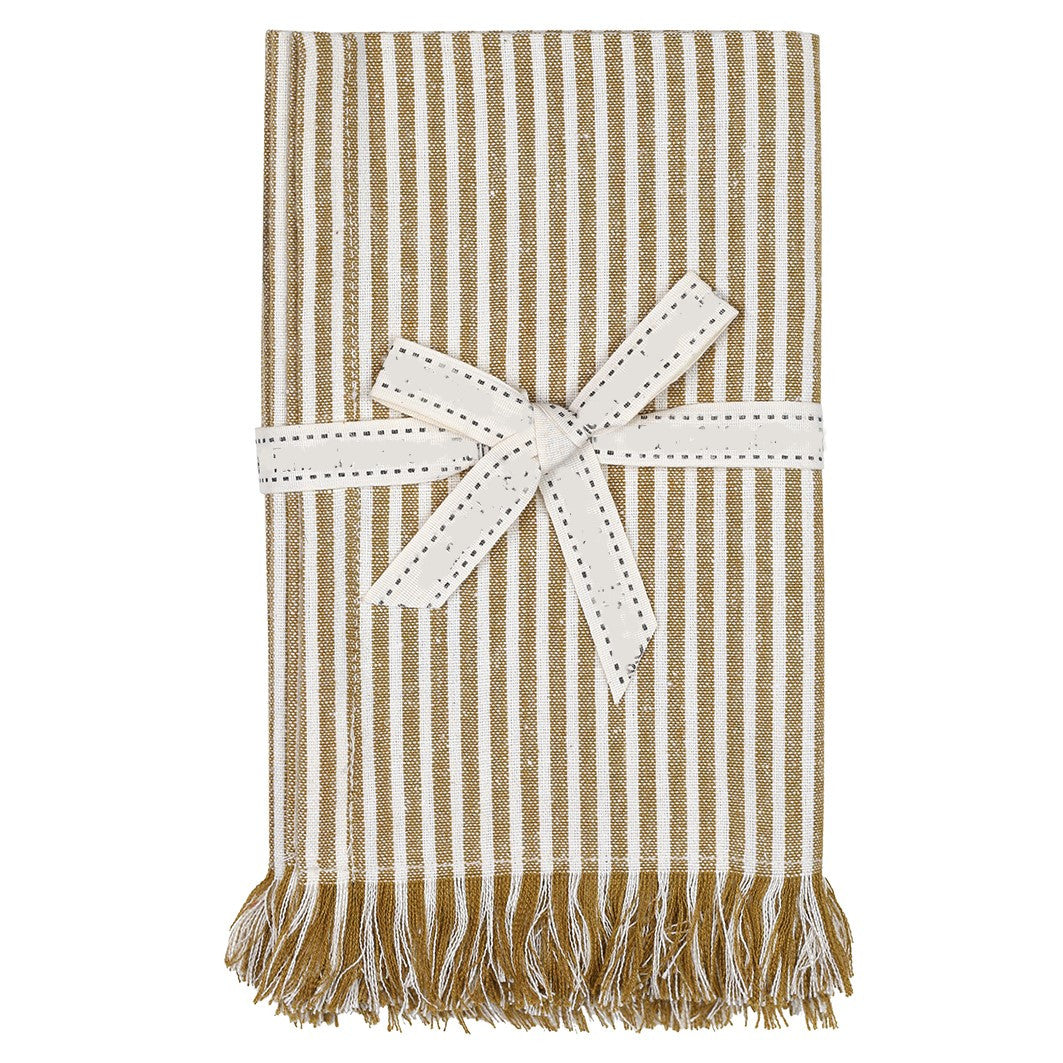 HomeRoots Ochre Stripe Napkins in Set of 8