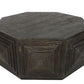 HomeRoots Octagonal Coffee Table in Deep Brown Finish