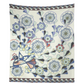 HomeRoots Off-White Peacock and Flowers 80" x 68" Hanging Wall Tapestry