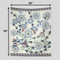 HomeRoots Off-White Peacock and Flowers 80" x 68" Hanging Wall Tapestry