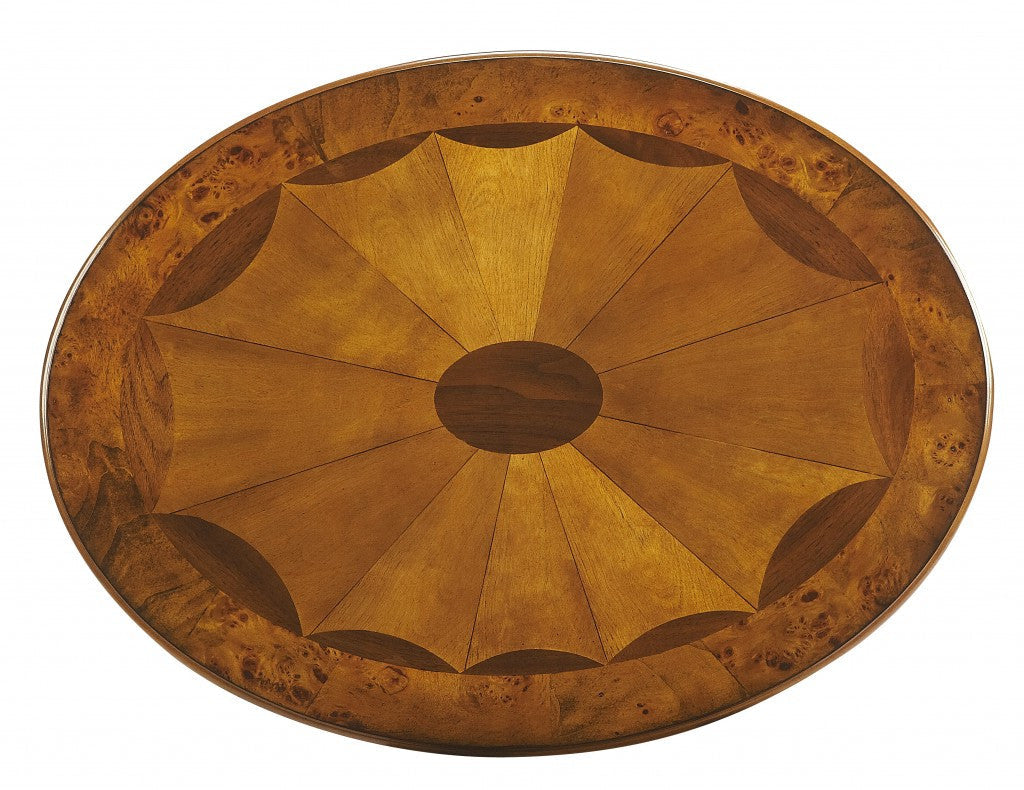 HomeRoots Olive Ash Burl Oval Accent Table