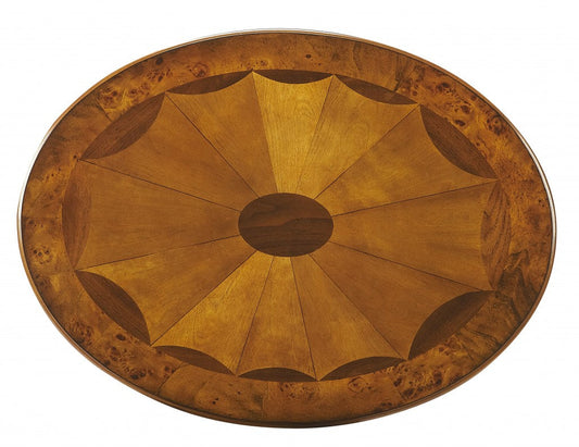 HomeRoots Olive Ash Burl Oval Accent Table