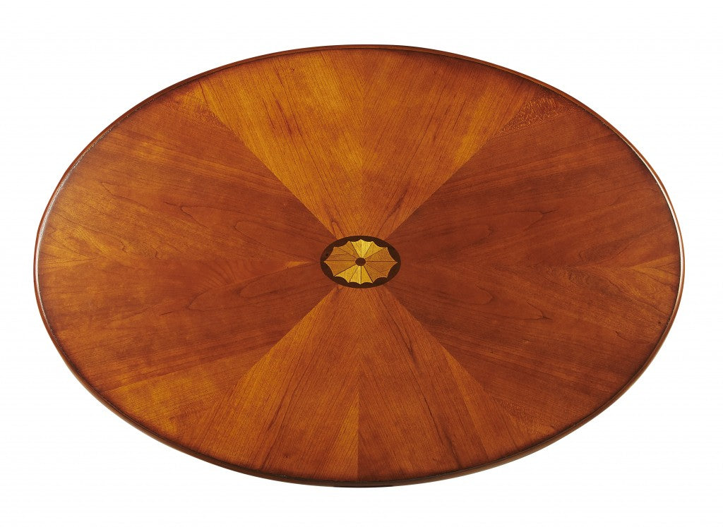 HomeRoots Olive Ash Burl Oval Coffee Table