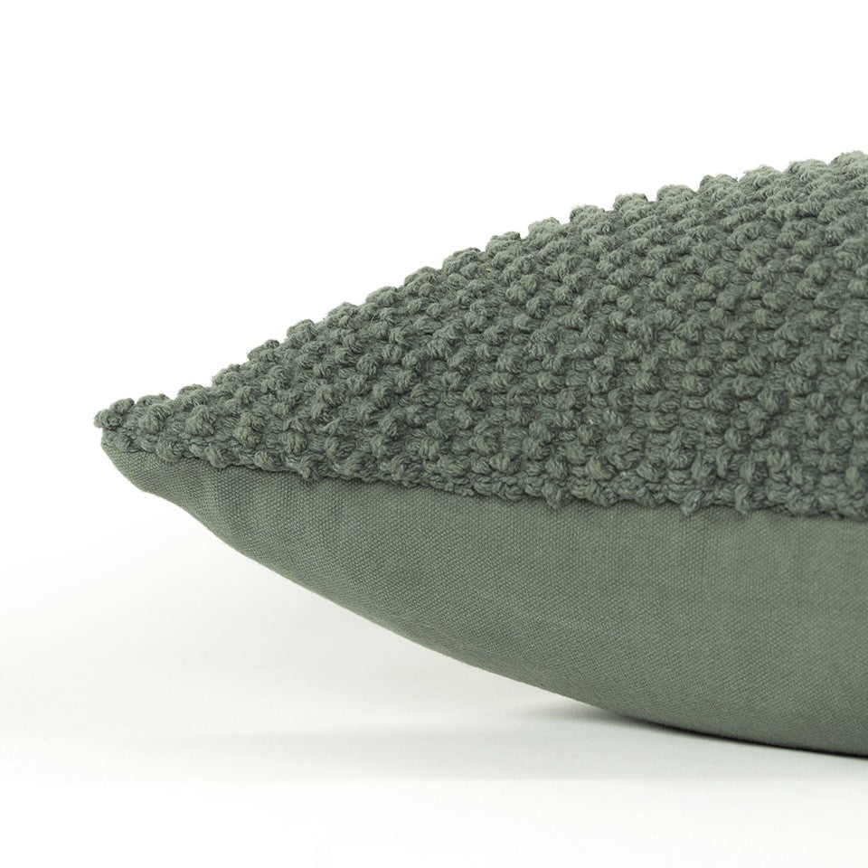HomeRoots Olive Green Nubby Textured Modern Throw Pillow