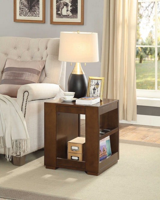 HomeRoots Open Look End Table With Espresso Wood Finish