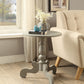 HomeRoots Ornate Slate Gray Wooden Side Table