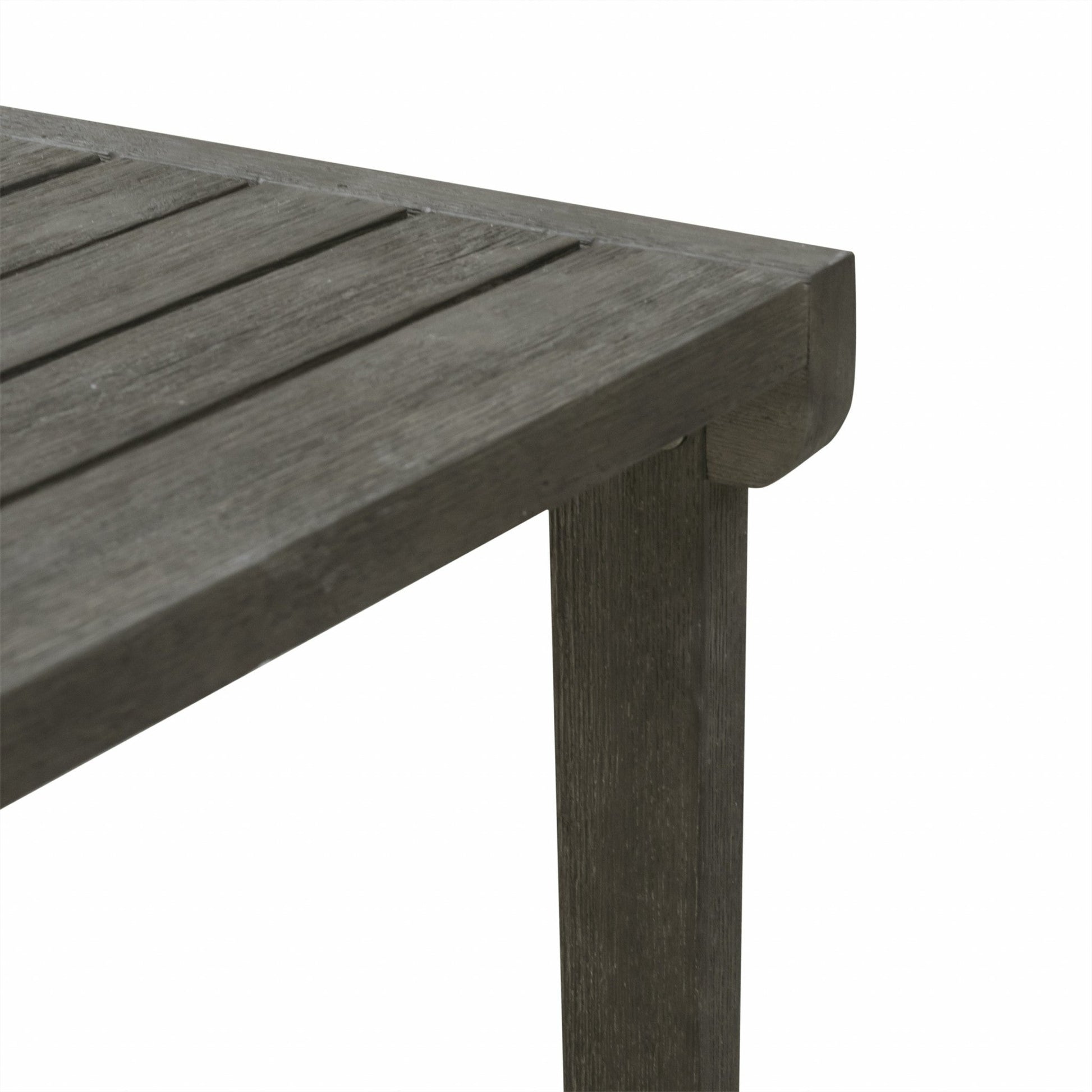 HomeRoots Outdoor Wooden Side Table in Dark Grey Finish