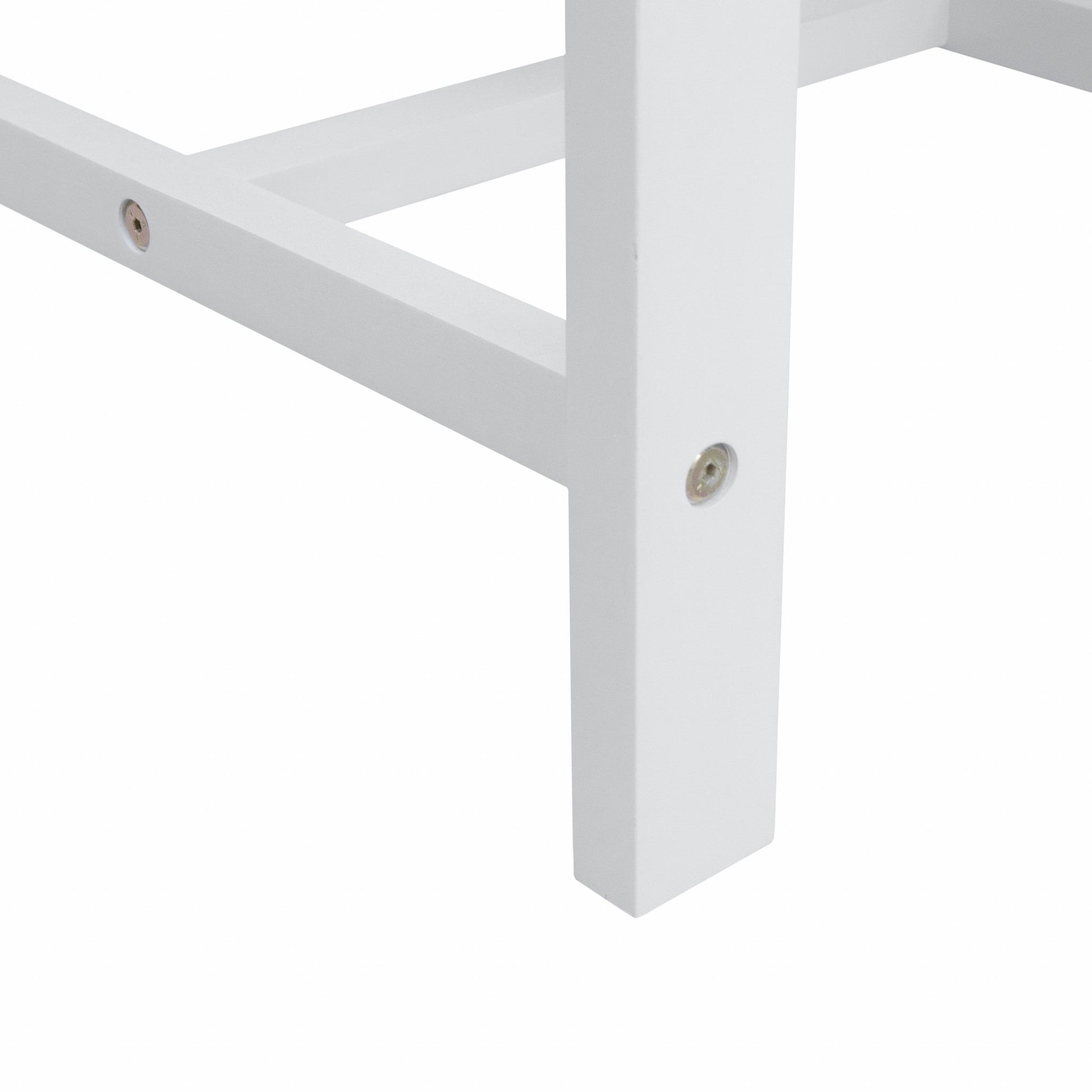 HomeRoots Outdoor Wooden Side Table in White Finish