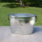 HomeRoots Oval Ribbed Fleur de Lis Beverage Tub in Silver Finish