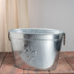 HomeRoots Oval Ribbed Fleur de Lis Beverage Tub in Silver Finish