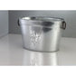 HomeRoots Oval Ribbed Fleur de Lis Beverage Tub in Silver Finish