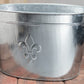 HomeRoots Oval Ribbed Fleur de Lis Beverage Tub in Silver Finish