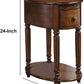 HomeRoots Oval Side or End Table in Dark Oak Finish