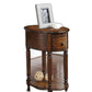 HomeRoots Oval Side or End Table in Dark Oak Finish