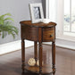 HomeRoots Oval Side or End Table in Dark Oak Finish