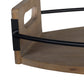 HomeRoots Oval Wooden Tray in Rustic Brown Finish