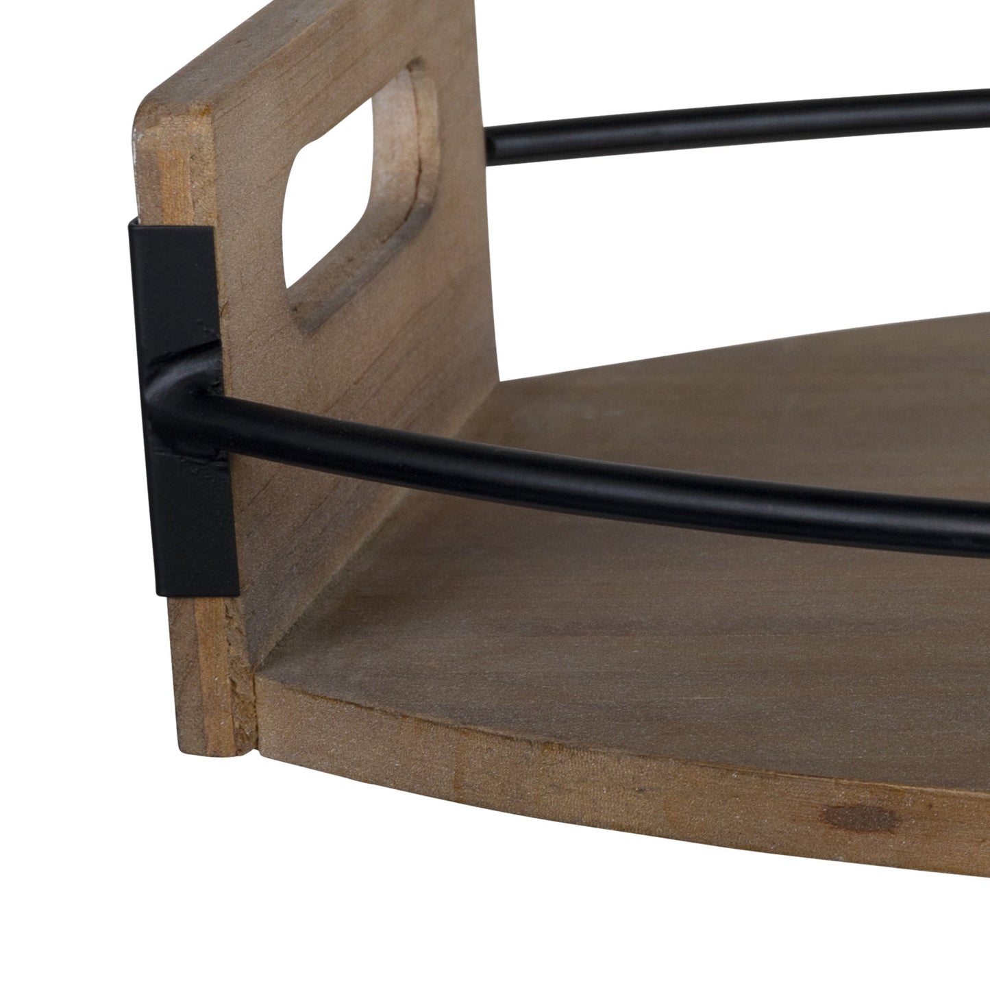 HomeRoots Oval Wooden Tray in Rustic Brown Finish