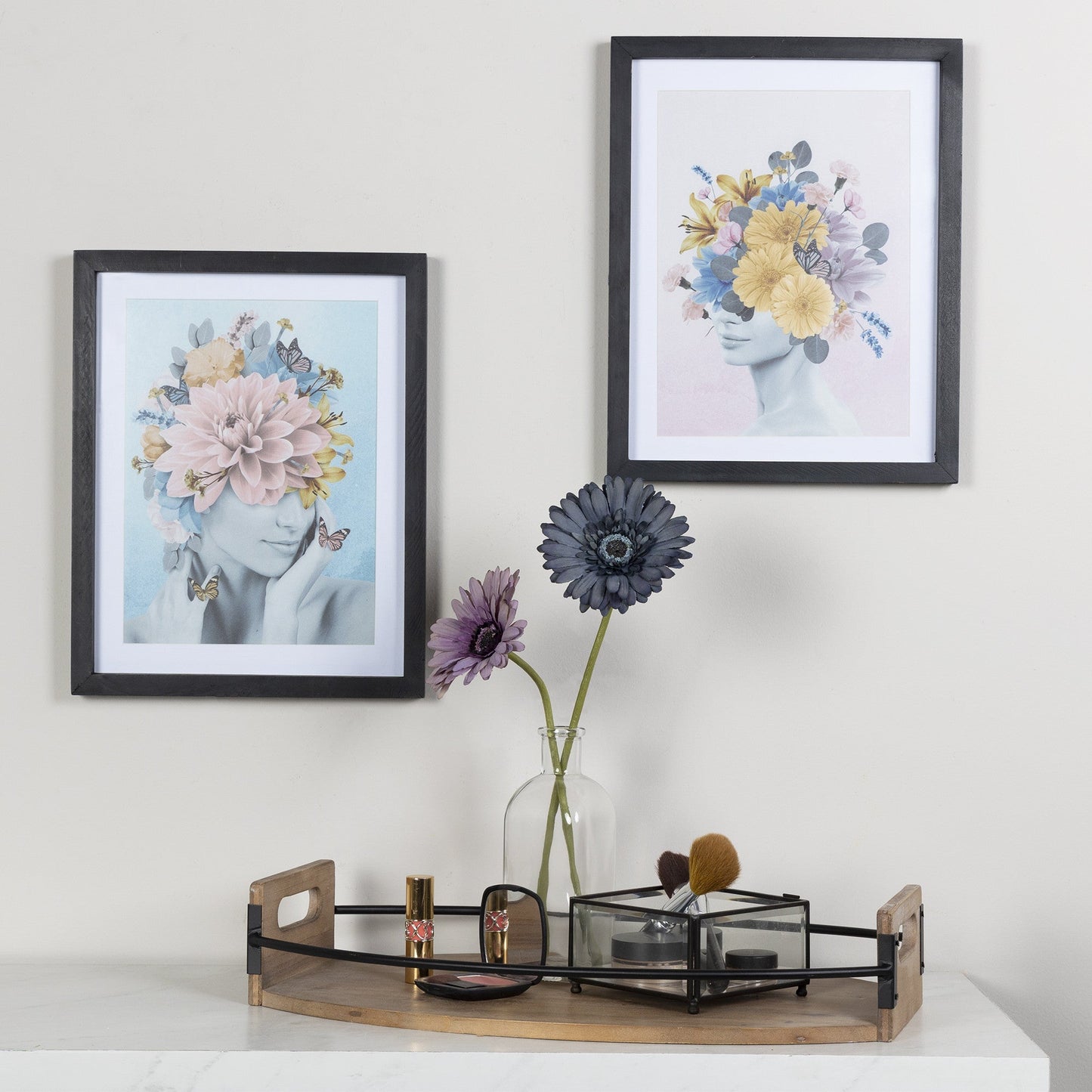 HomeRoots Oval Wooden Tray in Rustic Brown Finish