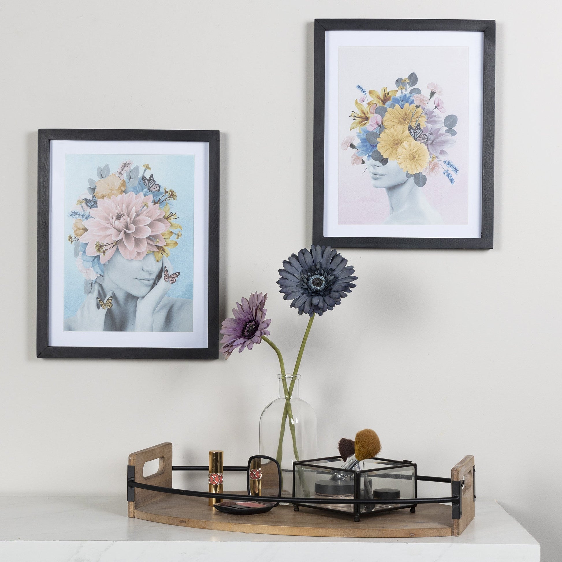 HomeRoots Oval Wooden Tray in Rustic Brown Finish