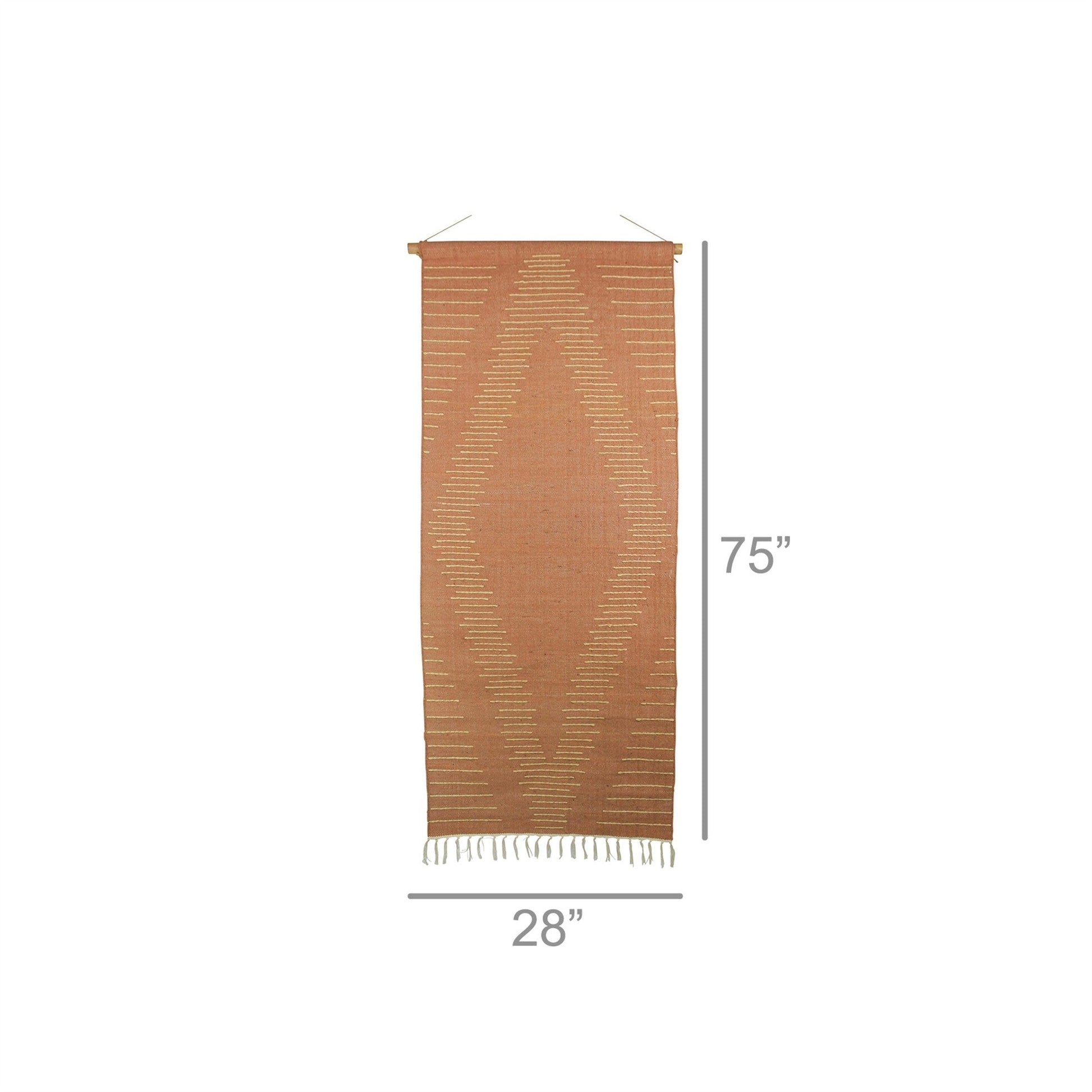 HomeRoots Pale Terracotta Jute Wall Hanging