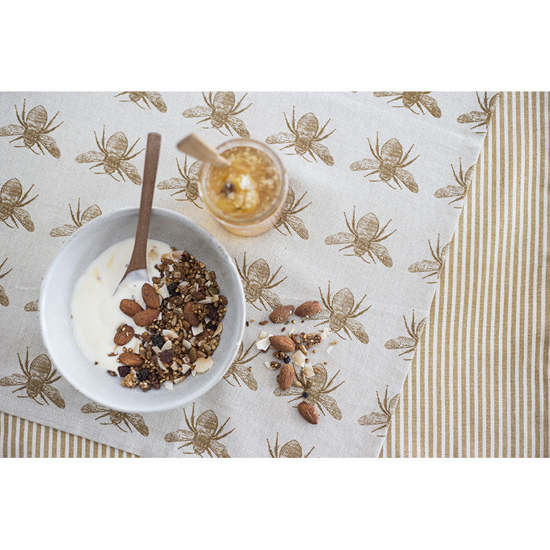 HomeRoots Pale Yellow Bumble Bee Napkins in Set of 8