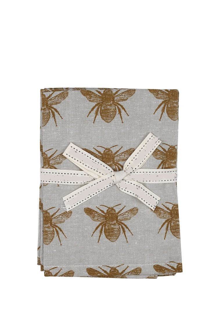 HomeRoots Pale Yellow Bumble Bee Napkins in Set of 8