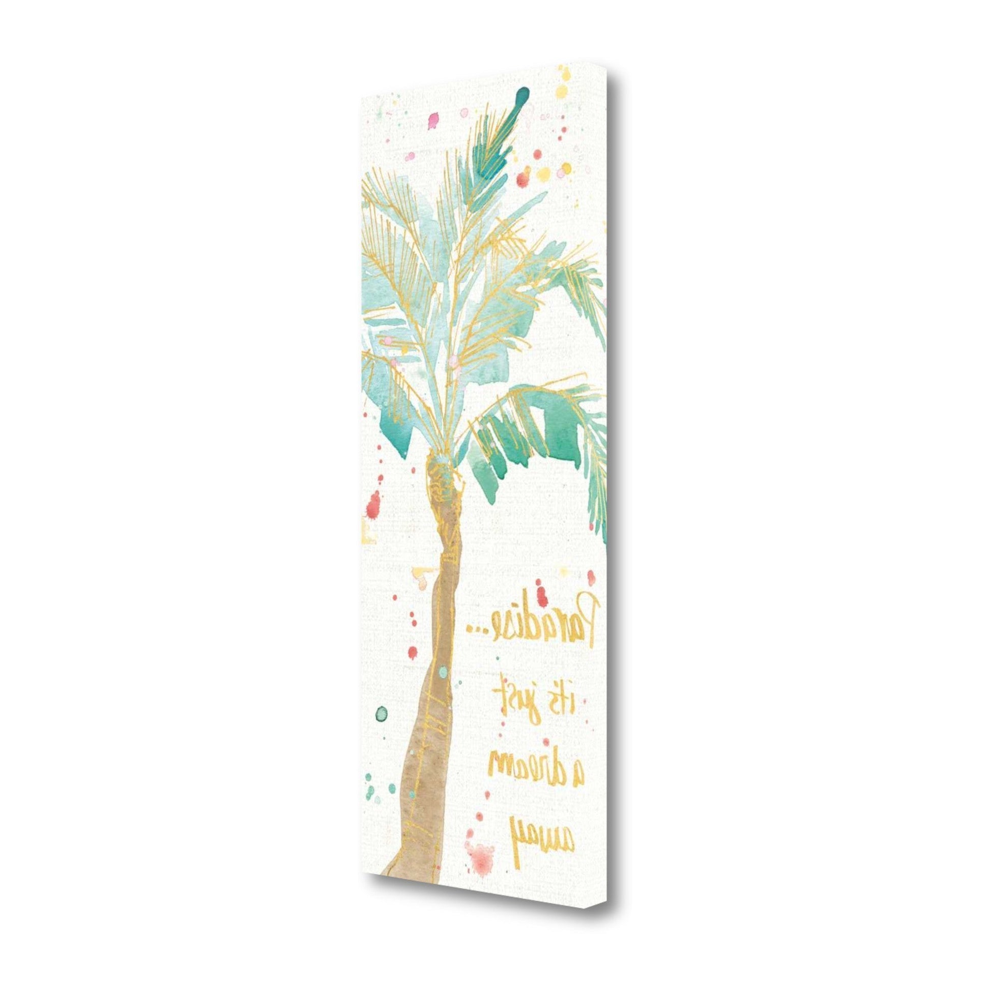 HomeRoots Paradise Palmtree Watercolor 1 Giclee Wrap Canvas Wall Art