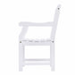 HomeRoots Patio Armchair With Diagonal Design in White Finish