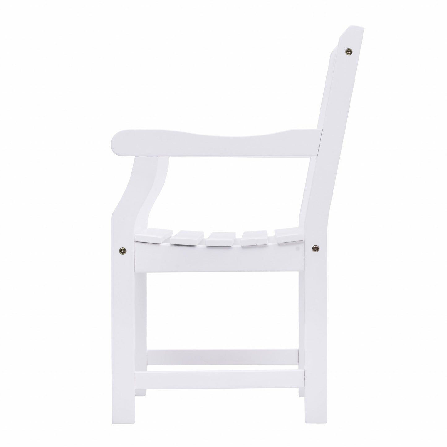 HomeRoots Patio Armchair With Diagonal Design in White Finish