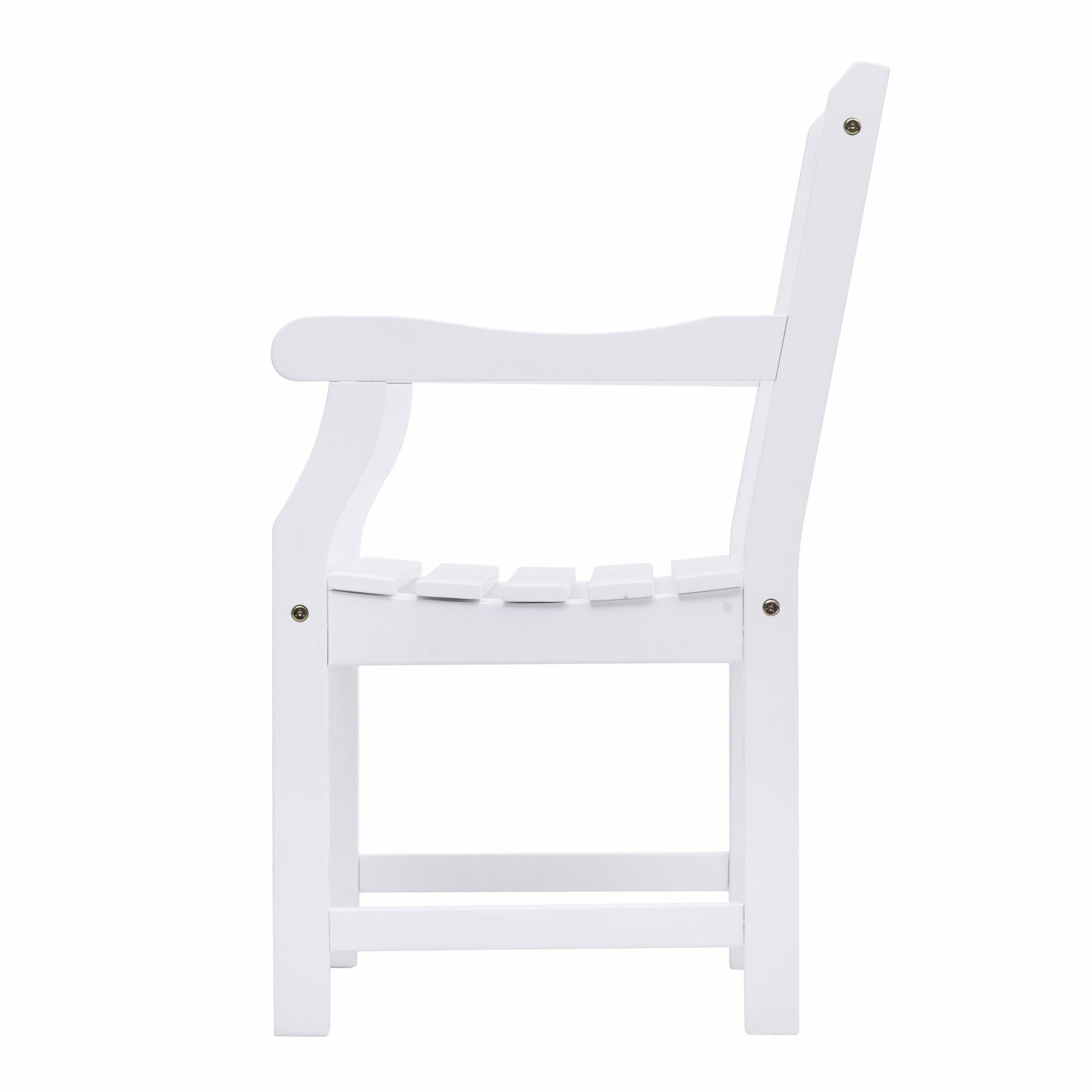 HomeRoots Patio Armchair With Diagonal Design in White Finish
