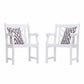 HomeRoots Patio Armchair With Diagonal Design in White Finish