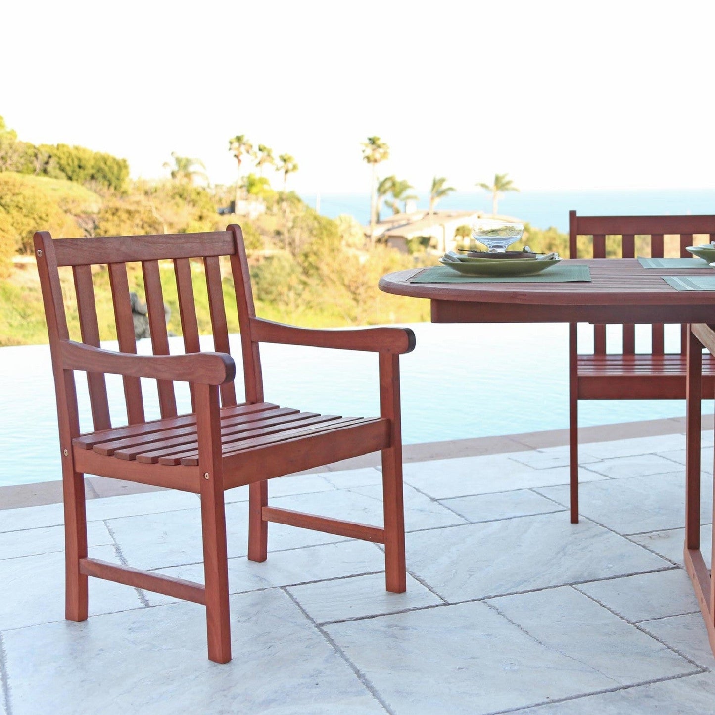 HomeRoots Patio Armchair in Brown Finish