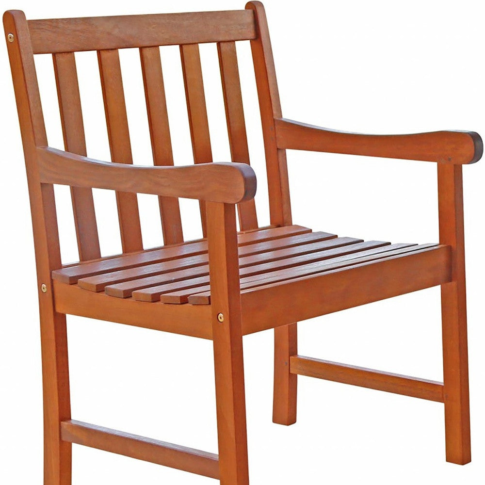 HomeRoots Patio Armchair in Brown Finish