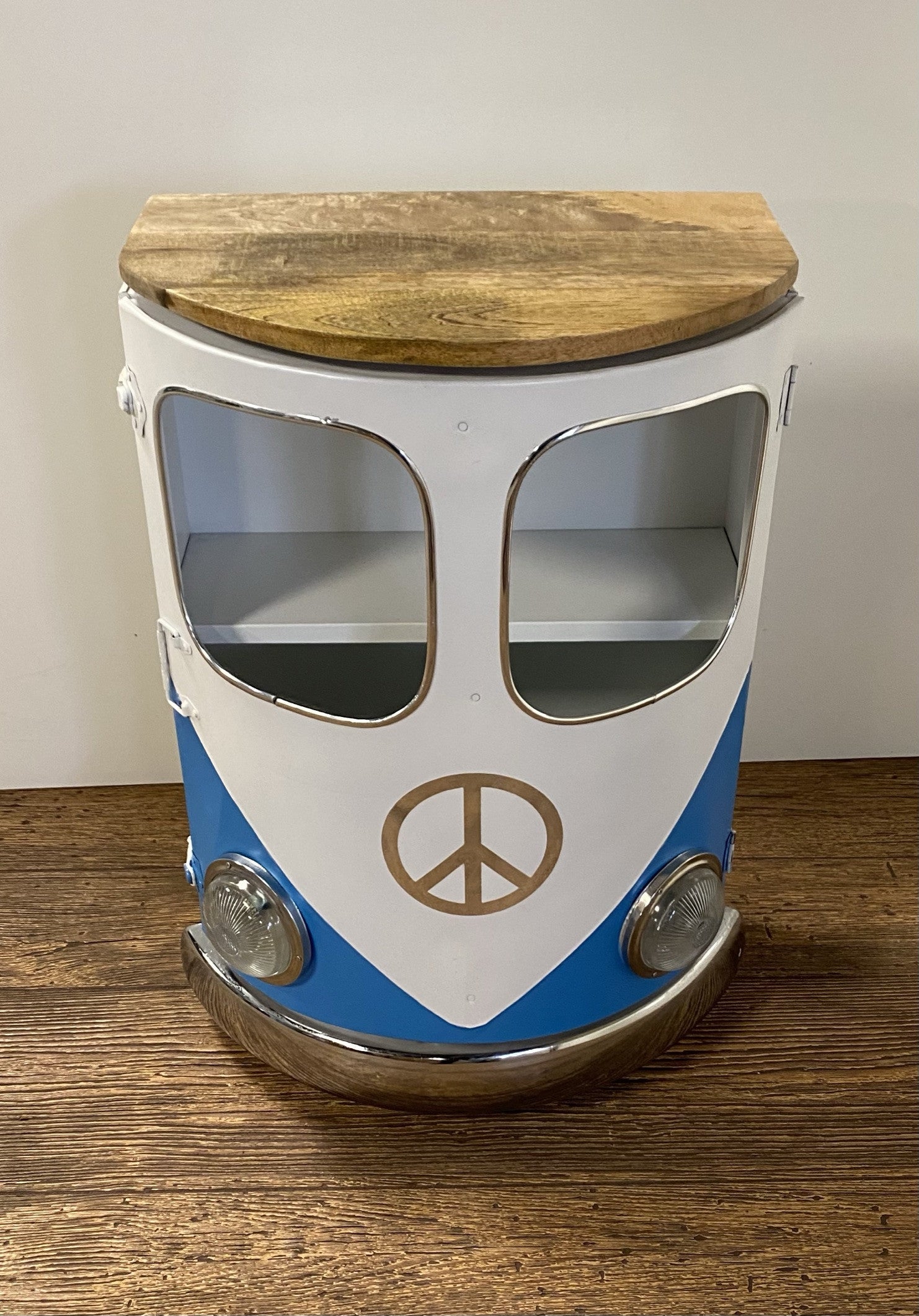 HomeRoots Peace Out Blue Retro Nightstand