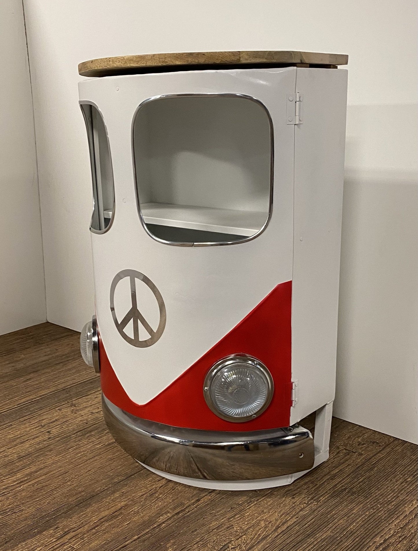 HomeRoots Peace Out Red Retro Nightstand