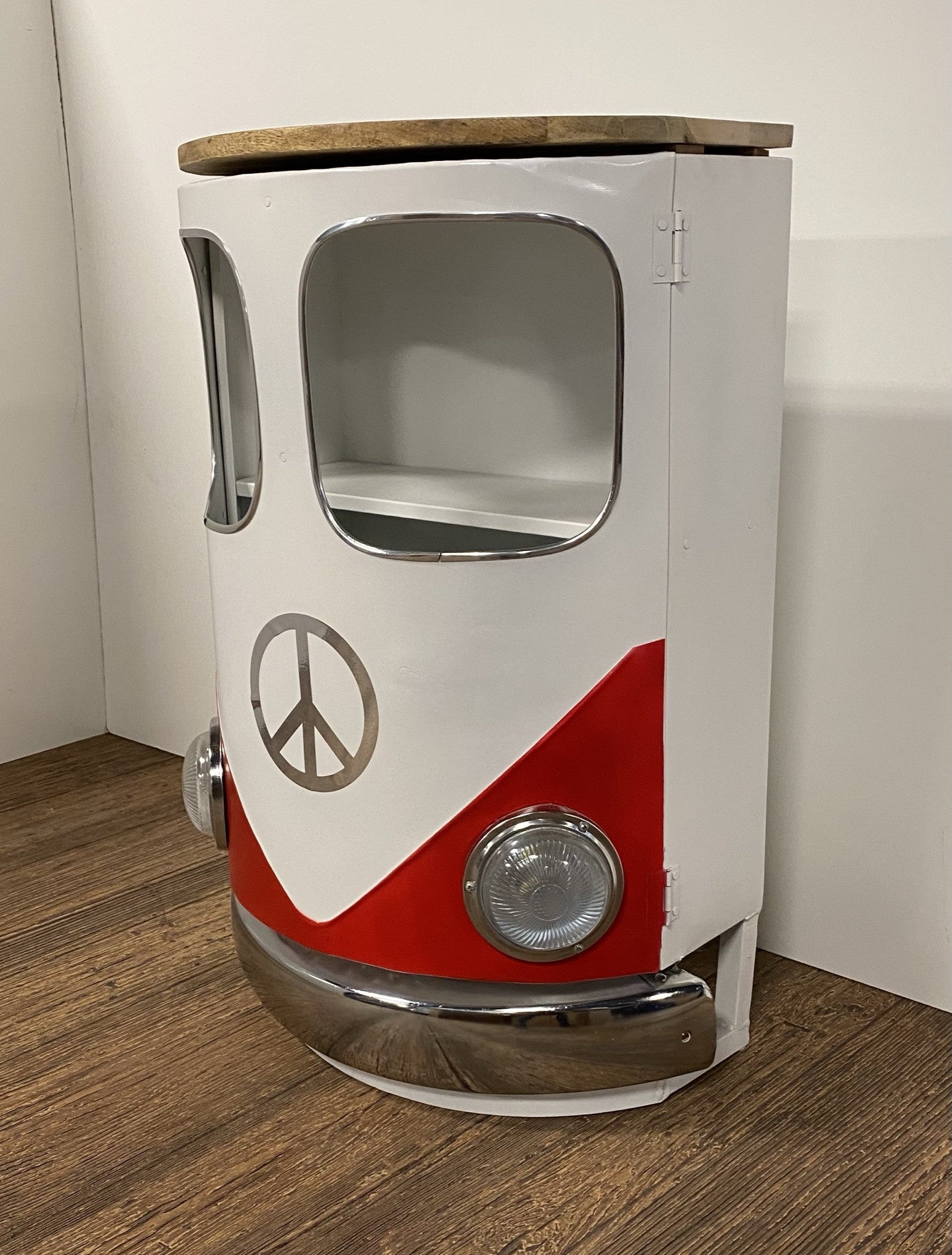 HomeRoots Peace Out Red Retro Nightstand