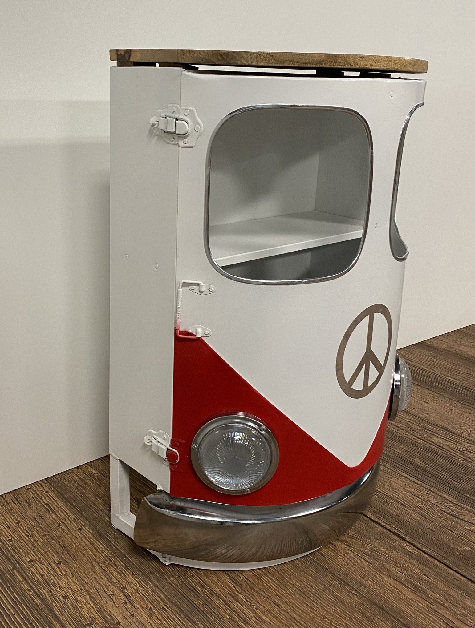 HomeRoots Peace Out Red Retro Nightstand