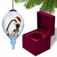 HomeRoots Penguin Mother and Child Hand Painted Mouth Blown Glass Ornament