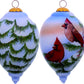 HomeRoots Perched Winter Cardinal Hand Painted Mouth Blown Glass Ornament