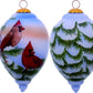 HomeRoots Perched Winter Cardinal Hand Painted Mouth Blown Glass Ornament