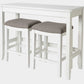 HomeRoots Perfecto White Finish Sofa table with Two Bar Stools
