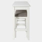 HomeRoots Perfecto White Finish Sofa table with Two Bar Stools