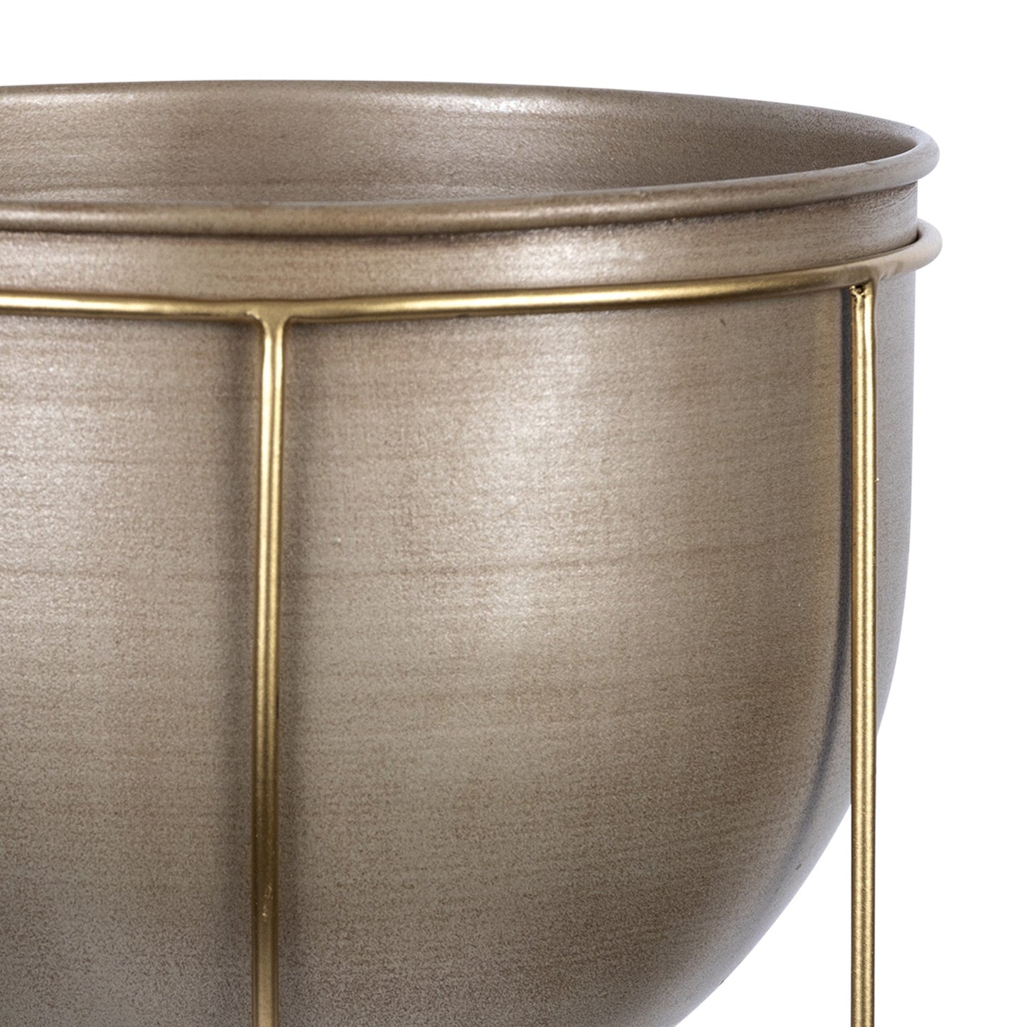 HomeRoots Petite Bronze and Gold Metal Plant Pot