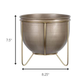 HomeRoots Petite Bronze and Gold Metal Plant Pot