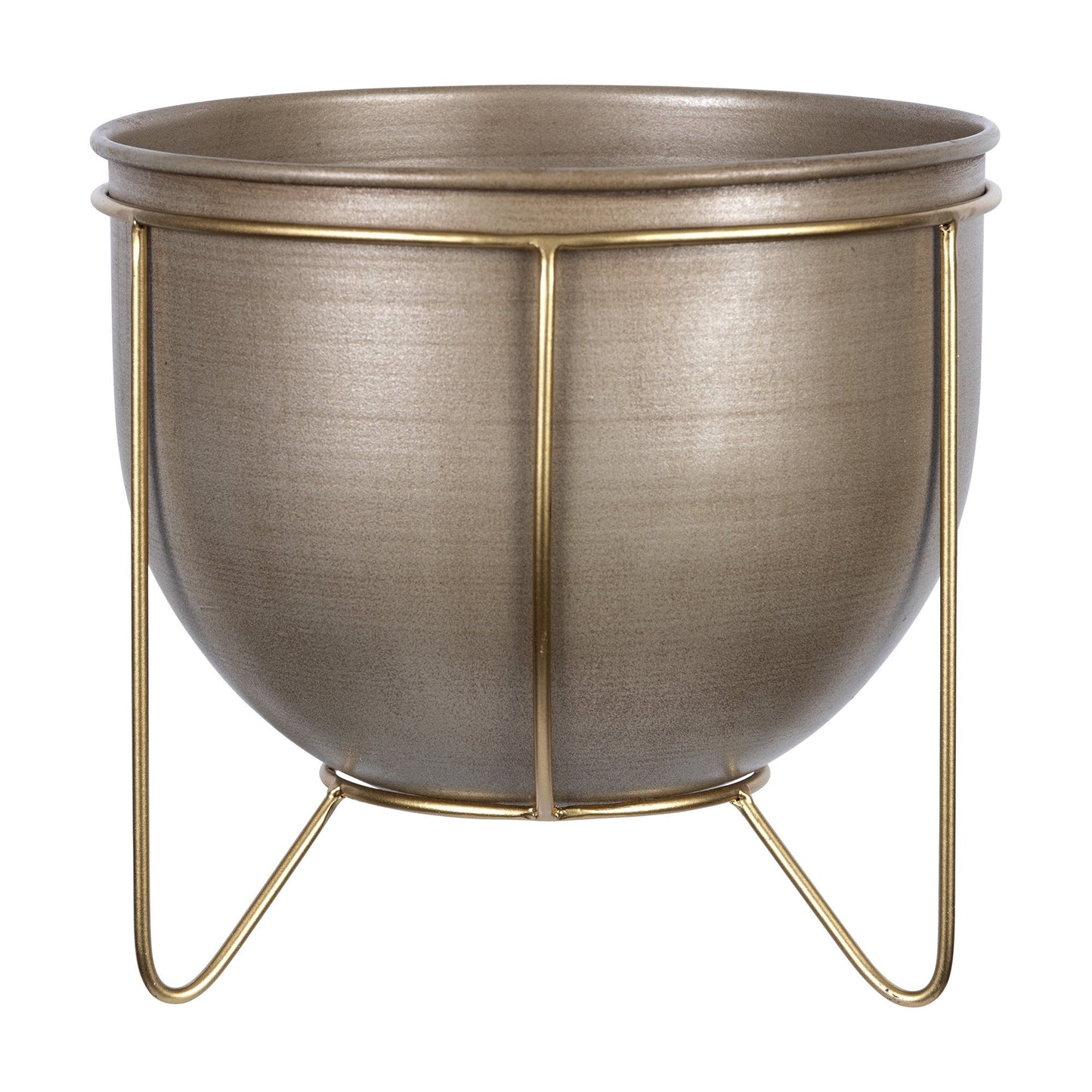 HomeRoots Petite Bronze and Gold Metal Plant Pot