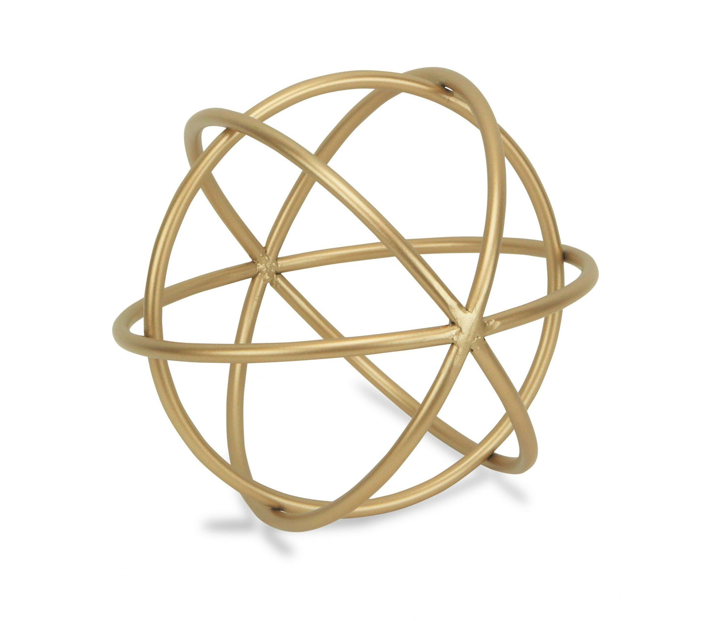 HomeRoots Petite Gold Metal Orb Decorative Sculpture