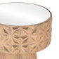 HomeRoots Petite Tribal Mirror Side Table in Gold Finish